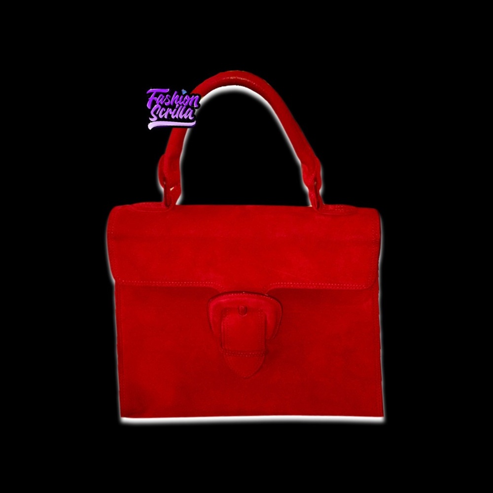 Jean Paul Gaultier Vintage Red Suede Briefcase Handbag